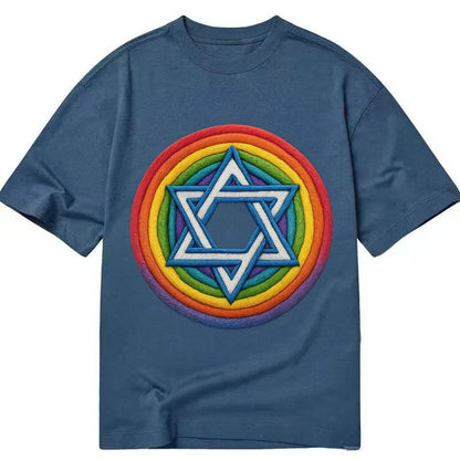 Rainbow Star Of David C8d987 Classic T-shirt – Twilight Navy