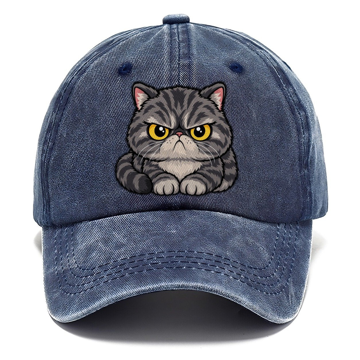 Exotic Shorthair Grumpy Sit Peeking Cats Classic Cap – Twilight Navy