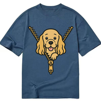 Cocker Spaniel Golden Or Buff Extremely Long Silky Ears Gent Classic T-shirt – Twilight Navy
