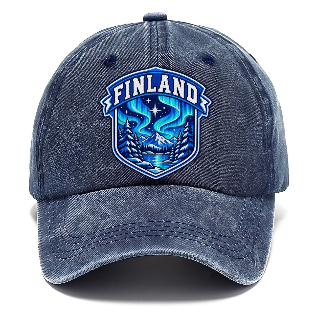 Finland Retro Badge Country Logos Classic Cap – Twilight Navy