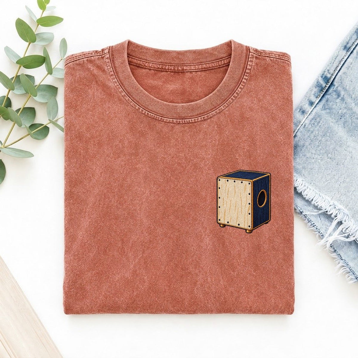 Cajon Sound Circle Left Chest Vintage T-shirt – Terracotta