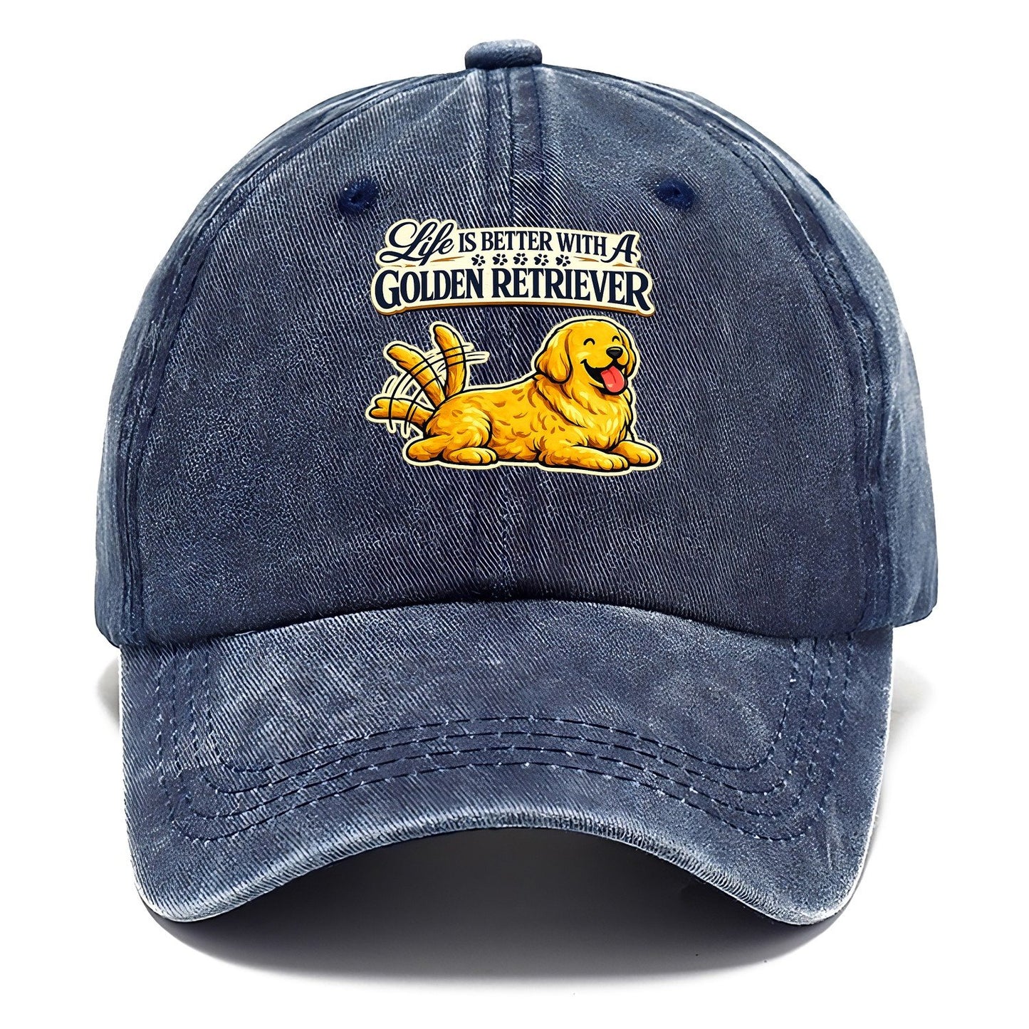 Life Is Better With A Golden Retriever Classic Cap – Twilight Navy