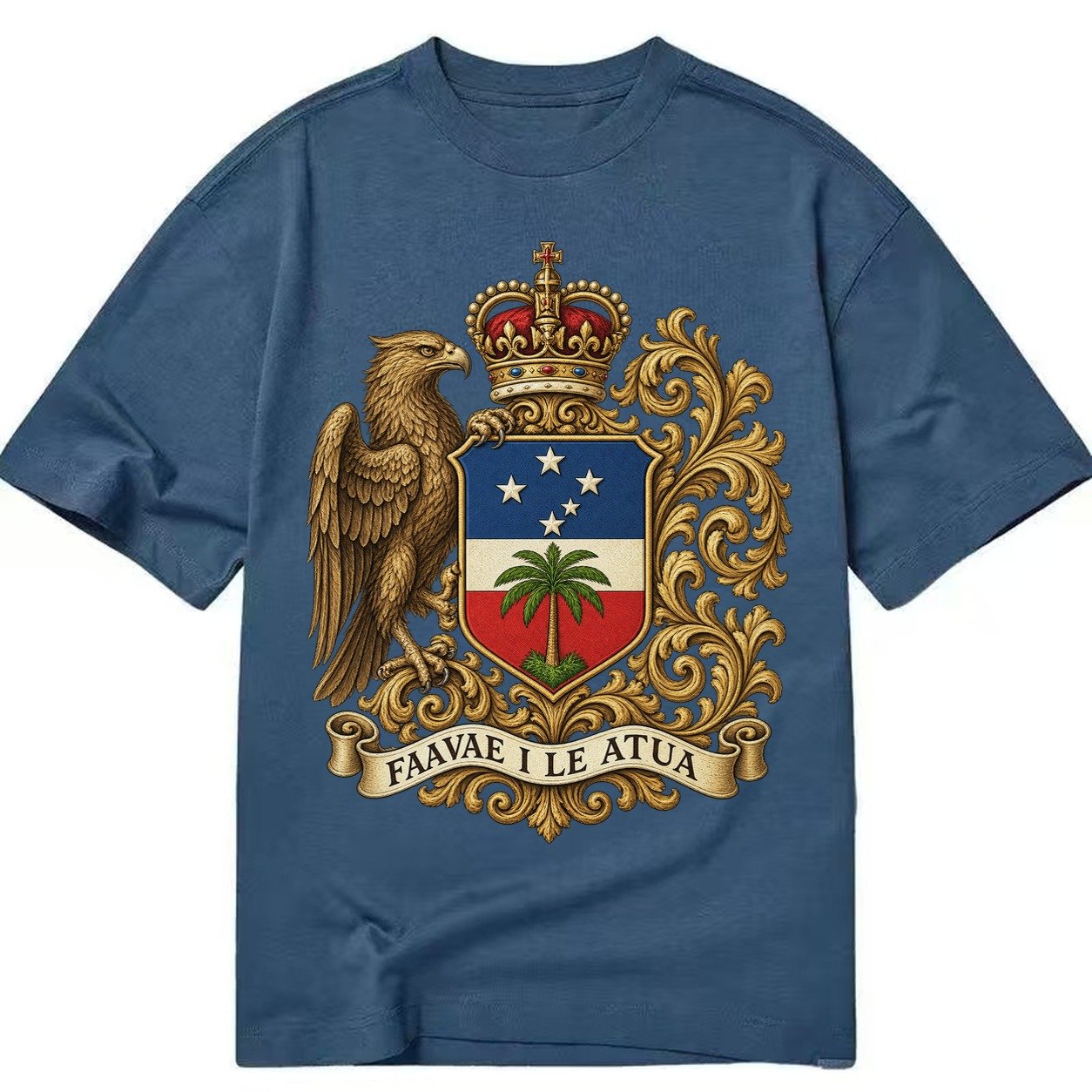 South Africa Springbok Emblem Springbok With Protea Green Go Classic T-shirt – Twilight Navy