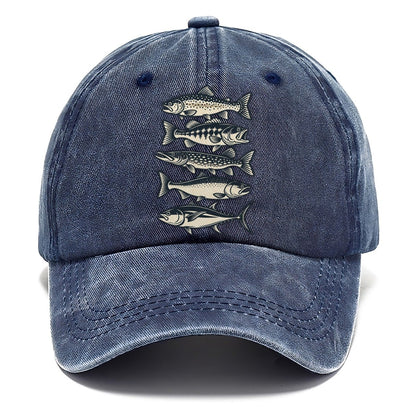 Fish School Stack Fishing Elegant Classic Cap – Twilight Navy