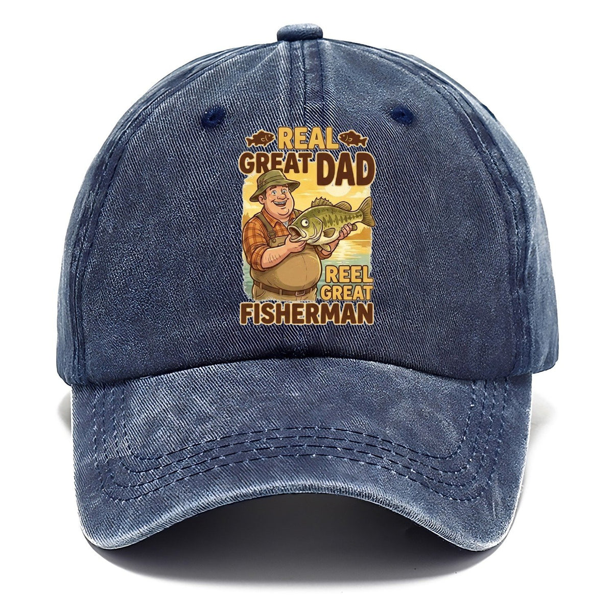 Real Great Dad Reel Great Fisherman Classic Cap – Twilight Navy