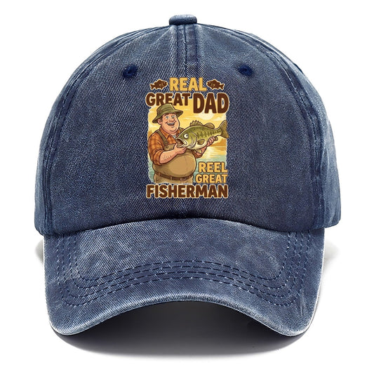 Real Great Dad Reel Great Fisherman Classic Cap – Twilight Navy