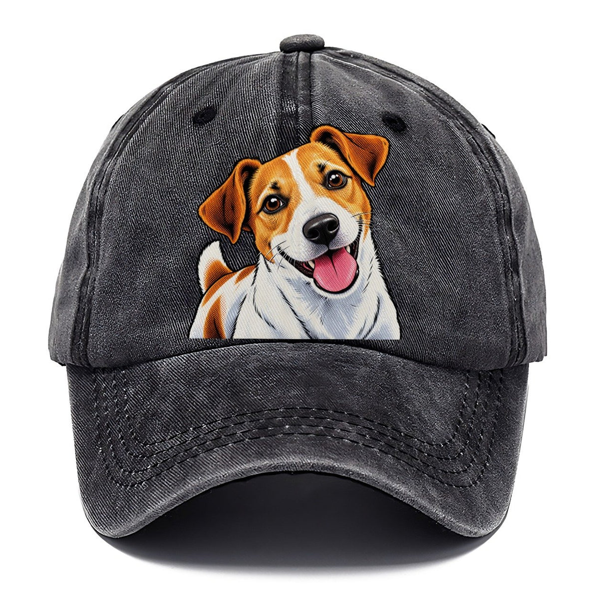 Happy Jack Russell Terrier Portrait Classic Cap – Graphite