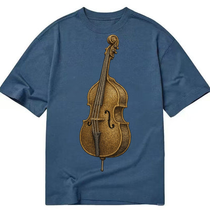 Acoustic Bass Upright Double Bass With F Holes And Wooden Br Classic T-shirt – Twilight Navy