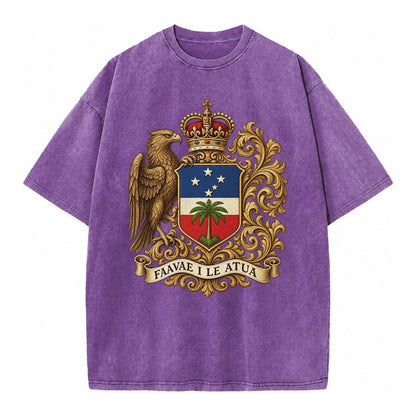 South Africa Springbok Emblem Springbok With Protea Green Go Vintage T-shirt – Purple