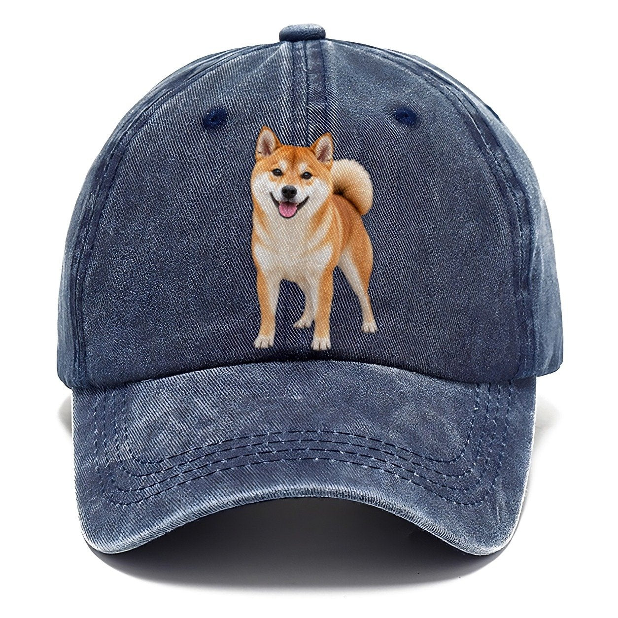 Shiba Inu Standing Top Breeds Classic Cap – Twilight Navy