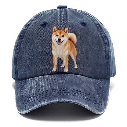 Shiba Inu Standing Top Breeds Classic Cap – Twilight Navy