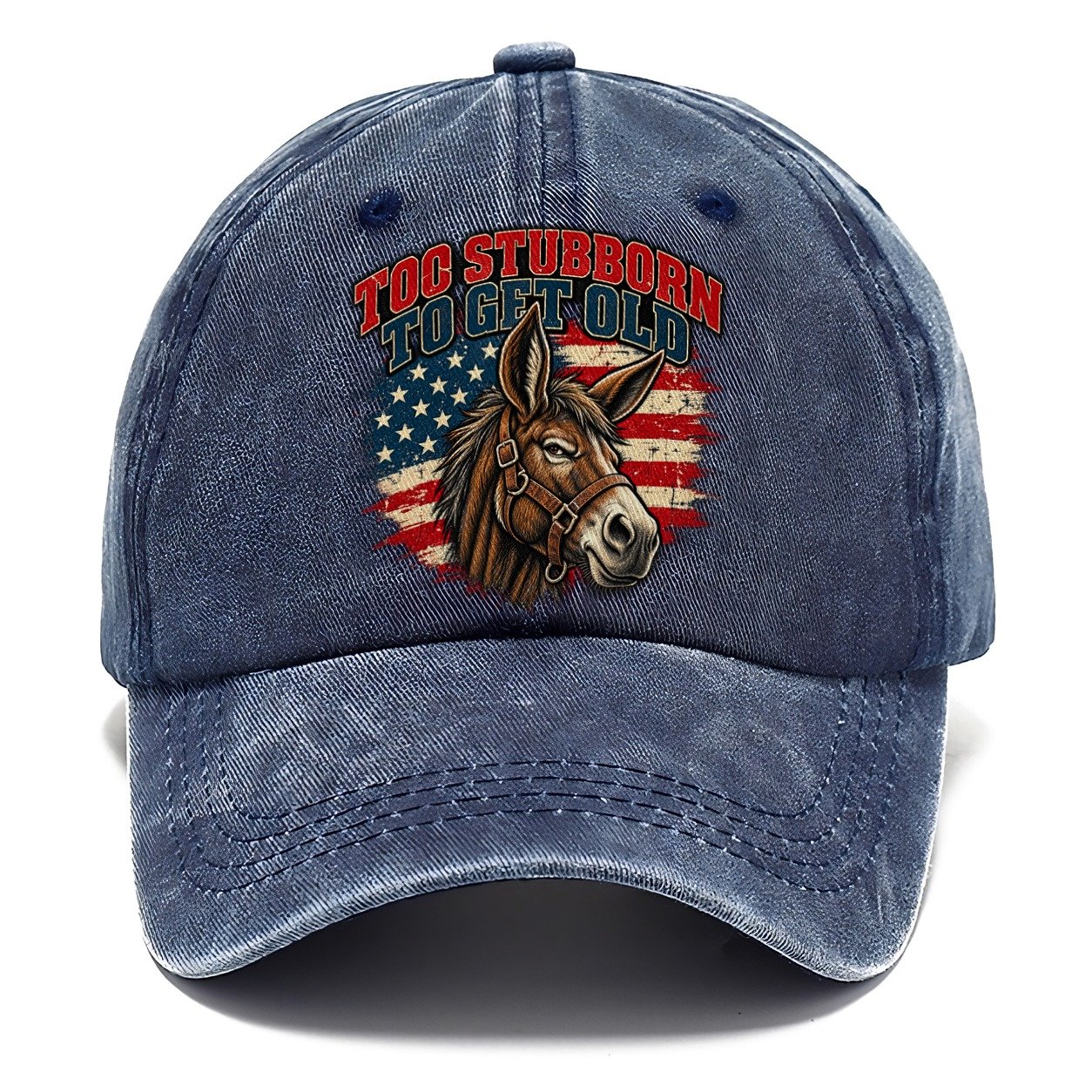 Too Stubborn To Get Old Old Man Strong Classic Cap – Twilight Navy
