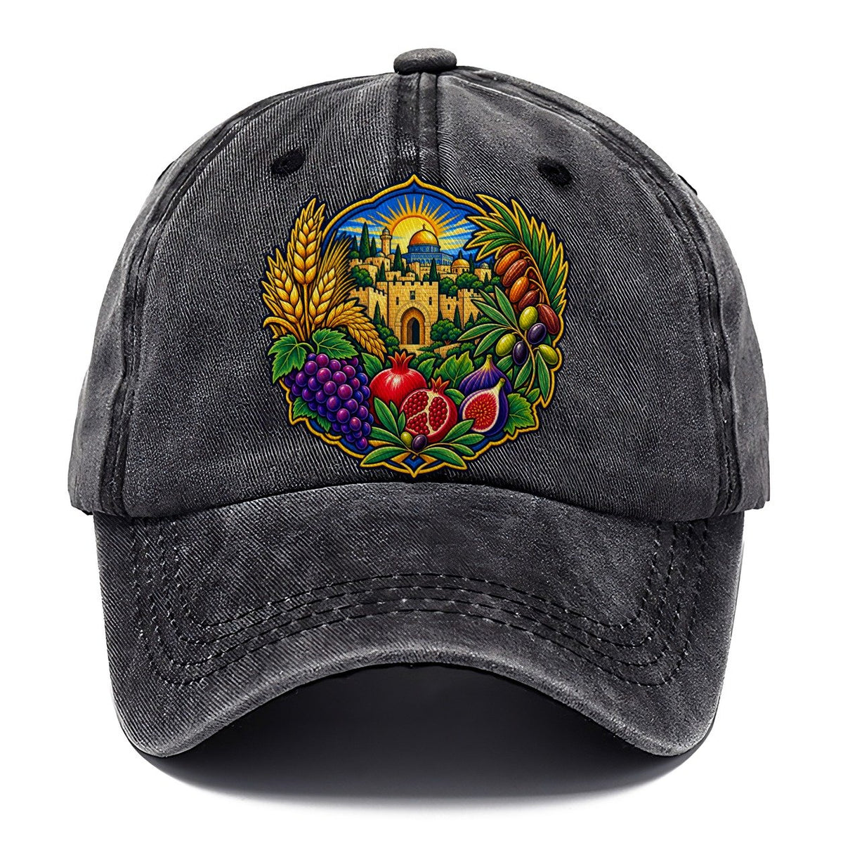 Seven Species Arrangement Jerusalem Classic Cap – Graphite