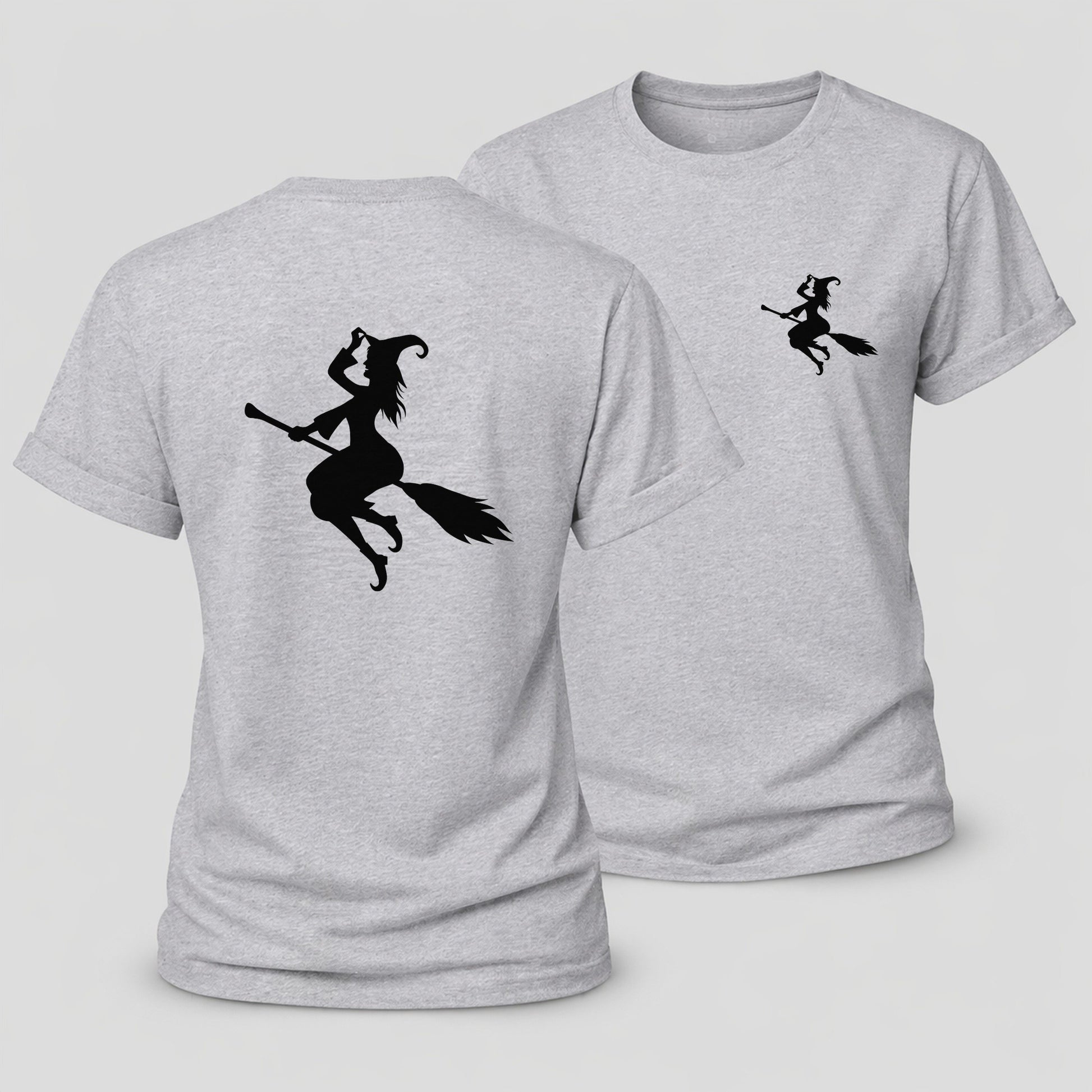 Enchanting Witch On Broom Hat Limited Edition Women's Cotton T-Shirt – Sport Grey