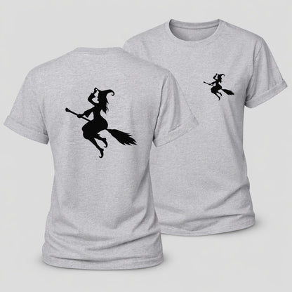 Enchanting Witch On Broom Hat Limited Edition Women's Cotton T-Shirt – Sport Grey