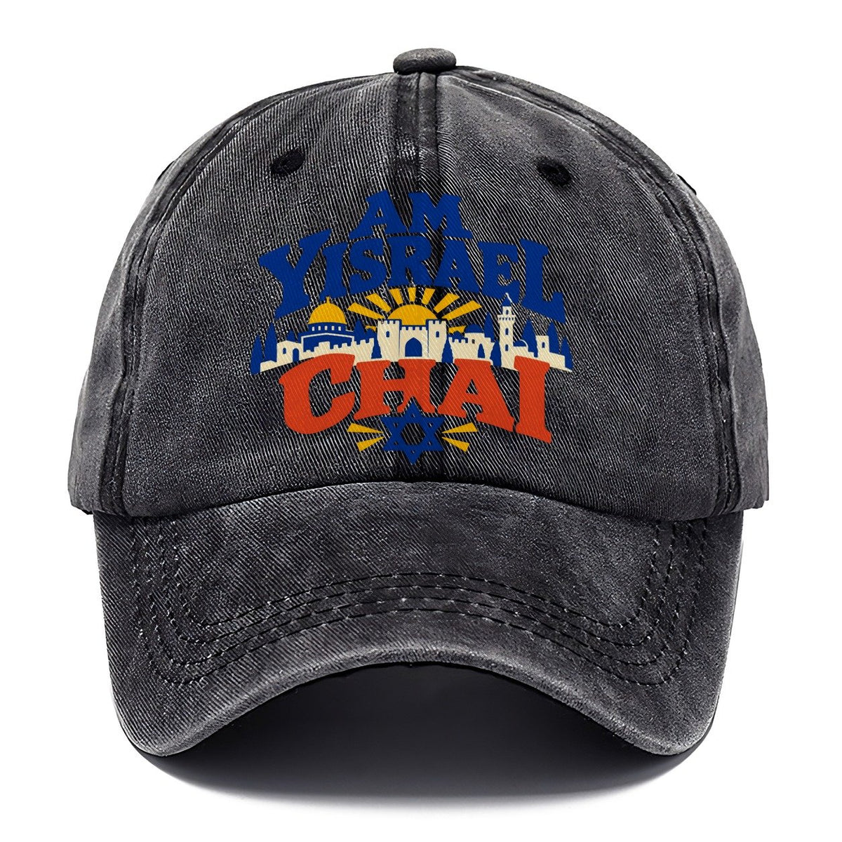 Am Yisrael Chai Lettering Jerusalem Classic Cap – Graphite