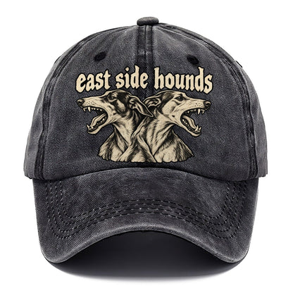 Two Lean Hound Heads Back To Back Facing Opposite Directions Bark For Me Classic Cap – Graphite