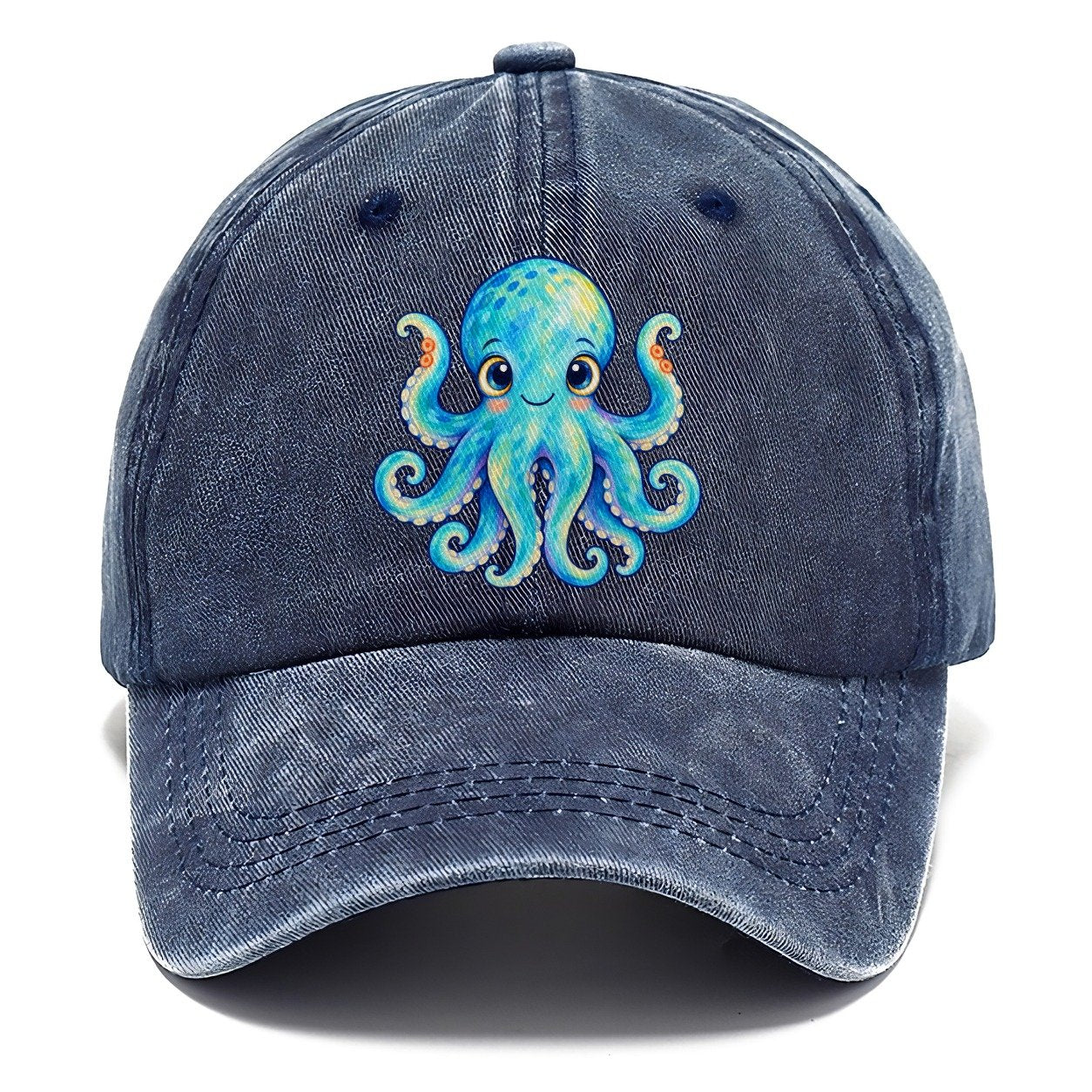 Octopus Curious Wave Sea Sprite Classic Cap – Twilight Navy