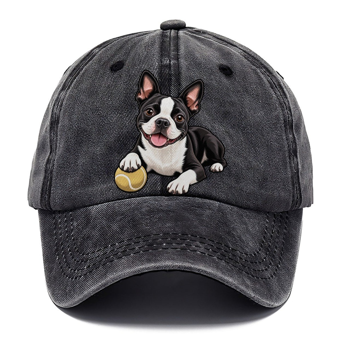 Kindred Boston Terrier Lying Down Top Breeds Classic Cap – Graphite