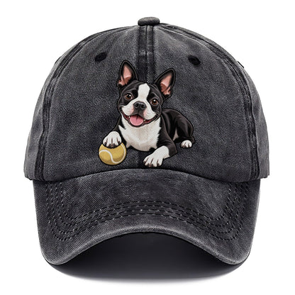 Kindred Boston Terrier Lying Down Top Breeds Classic Cap – Graphite