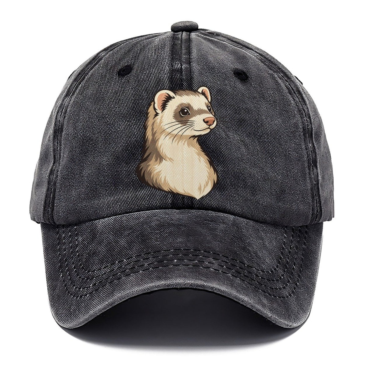 Ferret Cream Portrait Small Pet Logos Classic Cap – Graphite