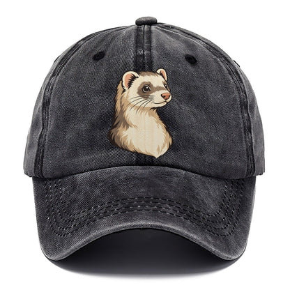 Ferret Cream Portrait Small Pet Logos Classic Cap – Graphite
