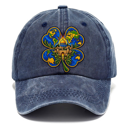 Clover Leaf World Map Jerusalem Classic Cap – Twilight Navy
