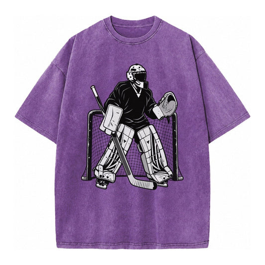 Hockey Goalie Vintage T-shirt – Purple