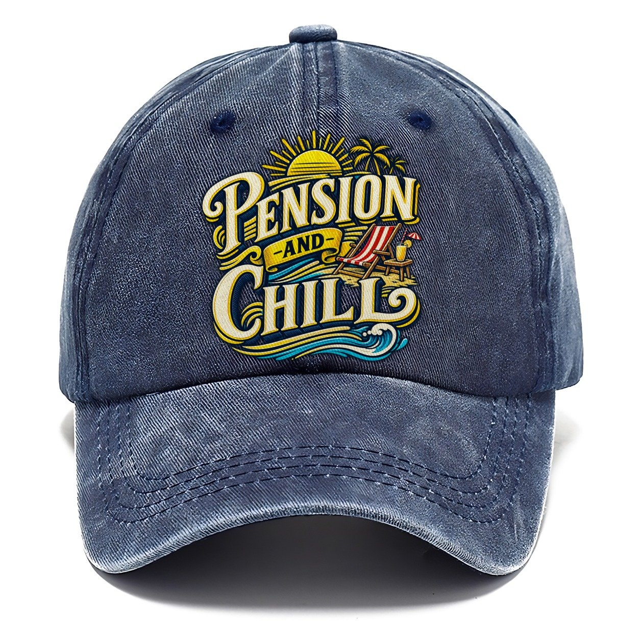 Pension And Chill Retired Living Classic Cap – Twilight Navy