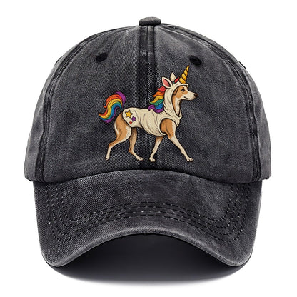 One Whippet In Halloween Costume Unicorn Costume With A Soft Horn And Rainbow Mane Halloween Dog Parade Classic Cap – Graphite