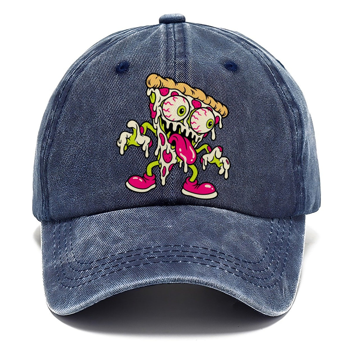 Bug Eyed Pizza Slice Crazy Styles Classic Cap – Twilight Navy