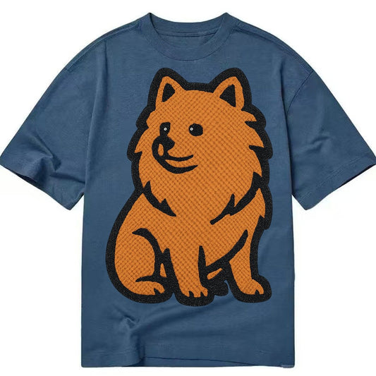 Pomeranian Orange Fluffy Charm Classic T-shirt – Twilight Navy