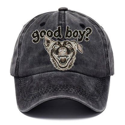A Wide Eyed Feral Mongrel Head Grinning Straight At The Viewer Bark For Me Classic Cap – Graphite