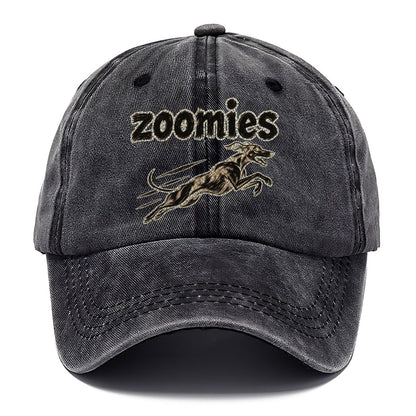 A Small Whippet Silhouette At Full Stretch Mid Sprint Bark For Me Classic Cap – Graphite