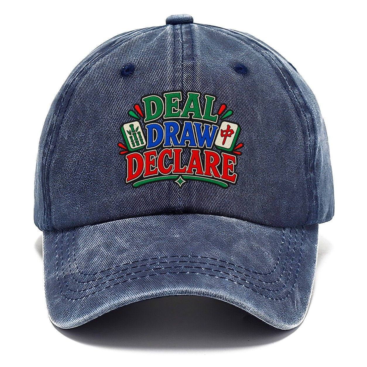 Deal Draw Declare Mahjong Game Night Classic Cap – Twilight Navy