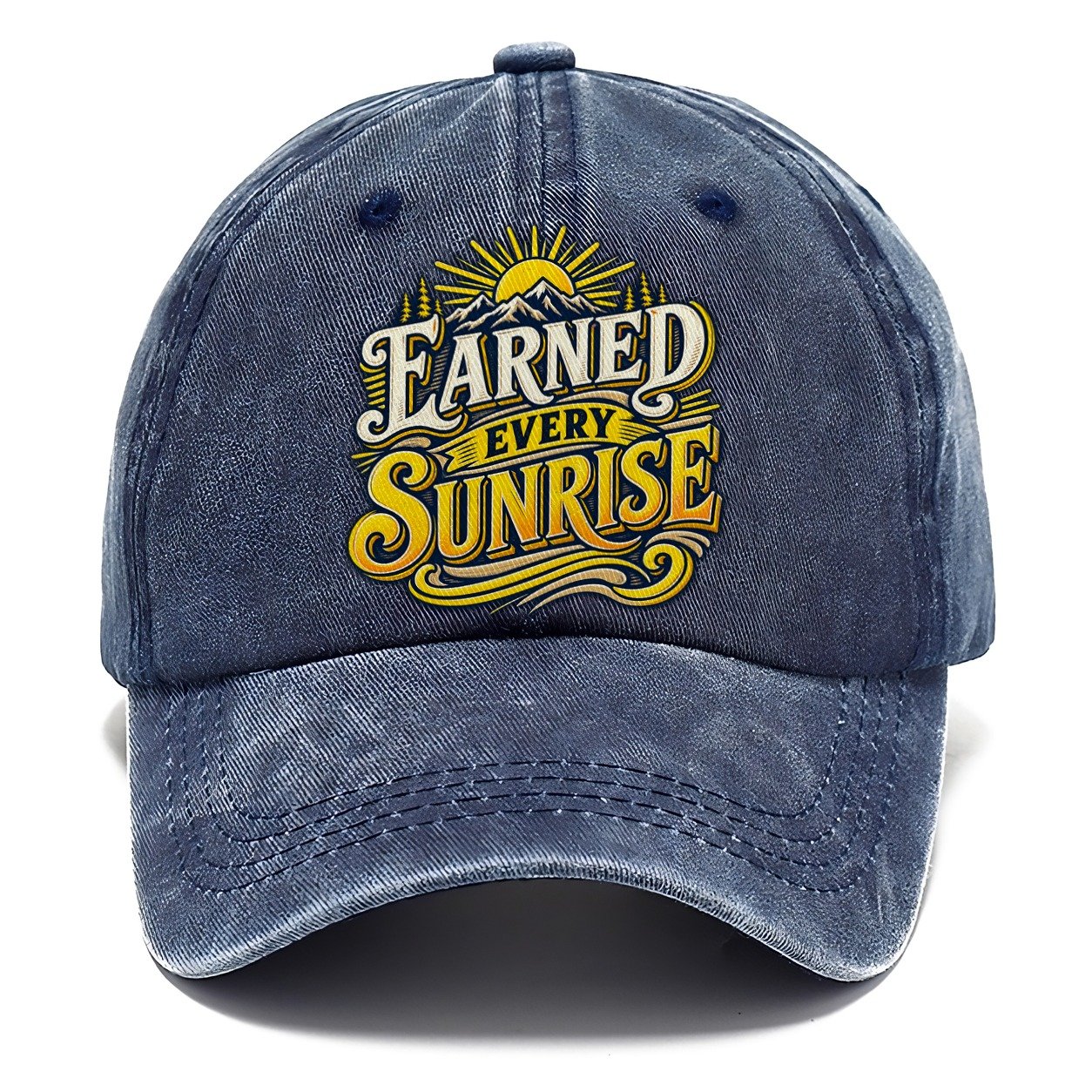 Earned Every Sunrise Retired Living Classic Cap – Twilight Navy