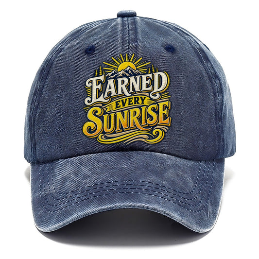 Earned Every Sunrise Retired Living Classic Cap – Twilight Navy