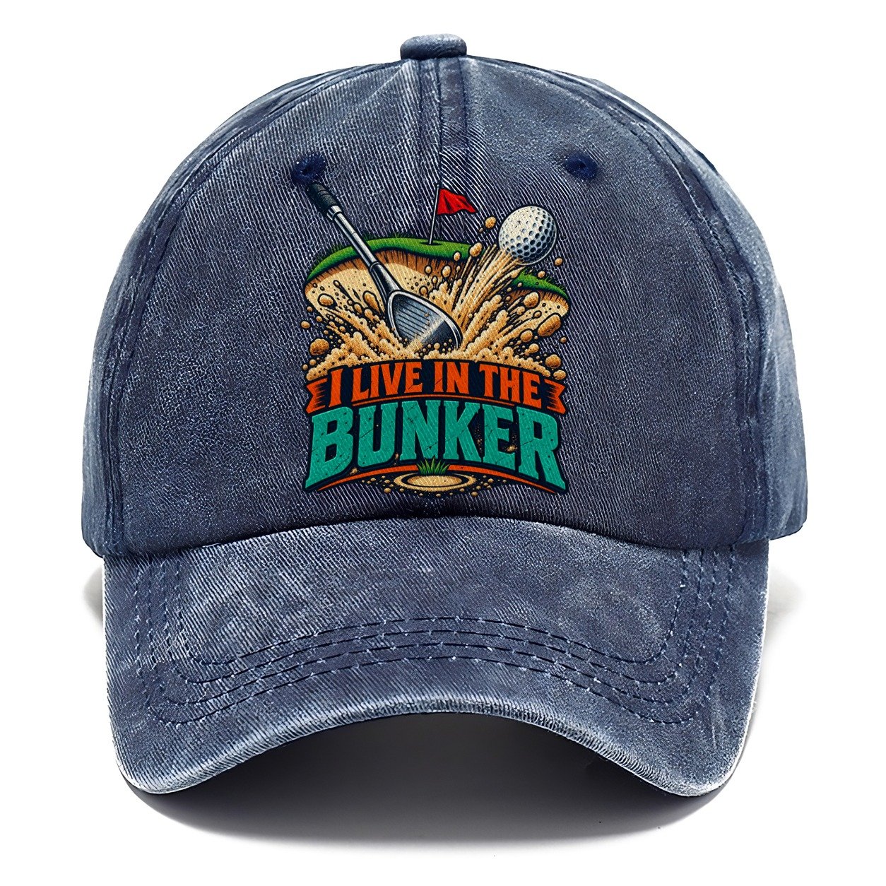 I Live In The Bunker Golf Life Classic Cap – Twilight Navy