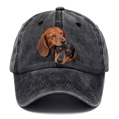 Dachshund Sleeping Pair Character Club Classic Cap – Graphite