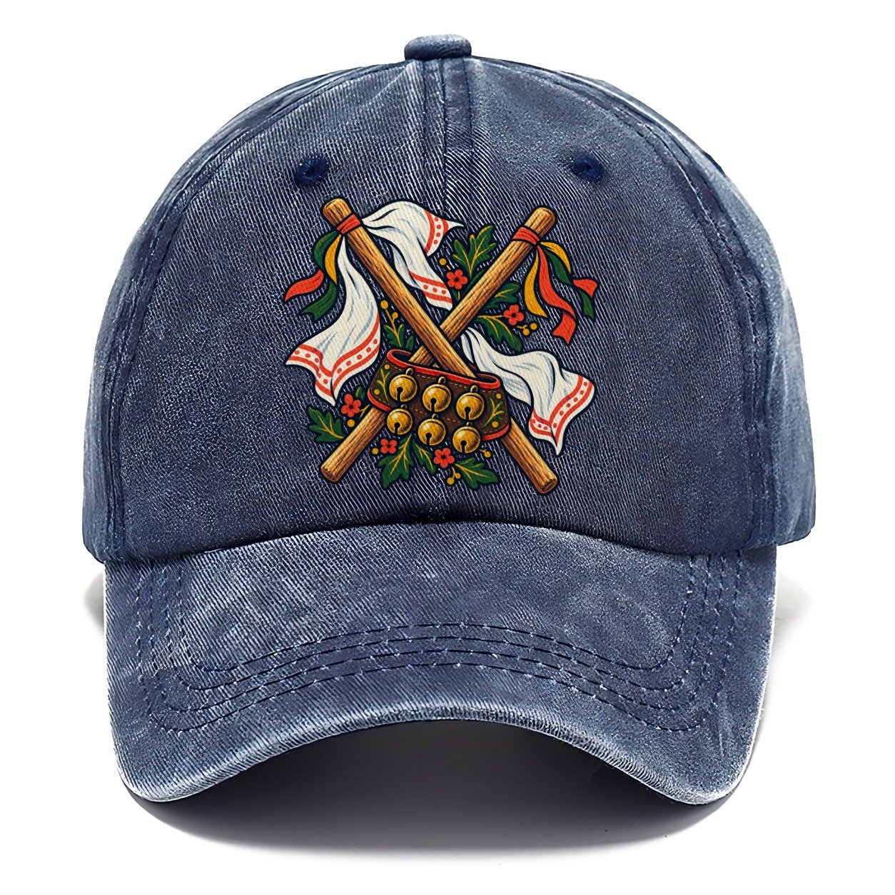 Morris Dance Bells Sticks And Handkerchiefs Uk Culture Heritage Classic Cap – Twilight Navy