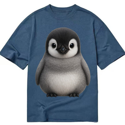 Baby Adelie Penguin Black And White Round Body Curious Eyes Classic T-shirt – Twilight Navy