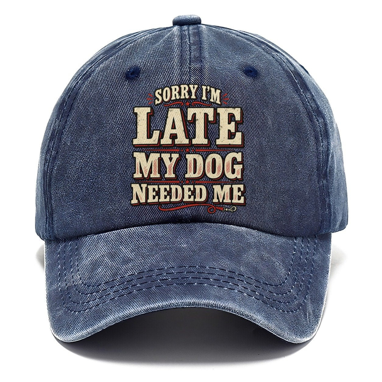 Sorry I M Late My Dog Needed Me American Wit Classic Cap – Twilight Navy