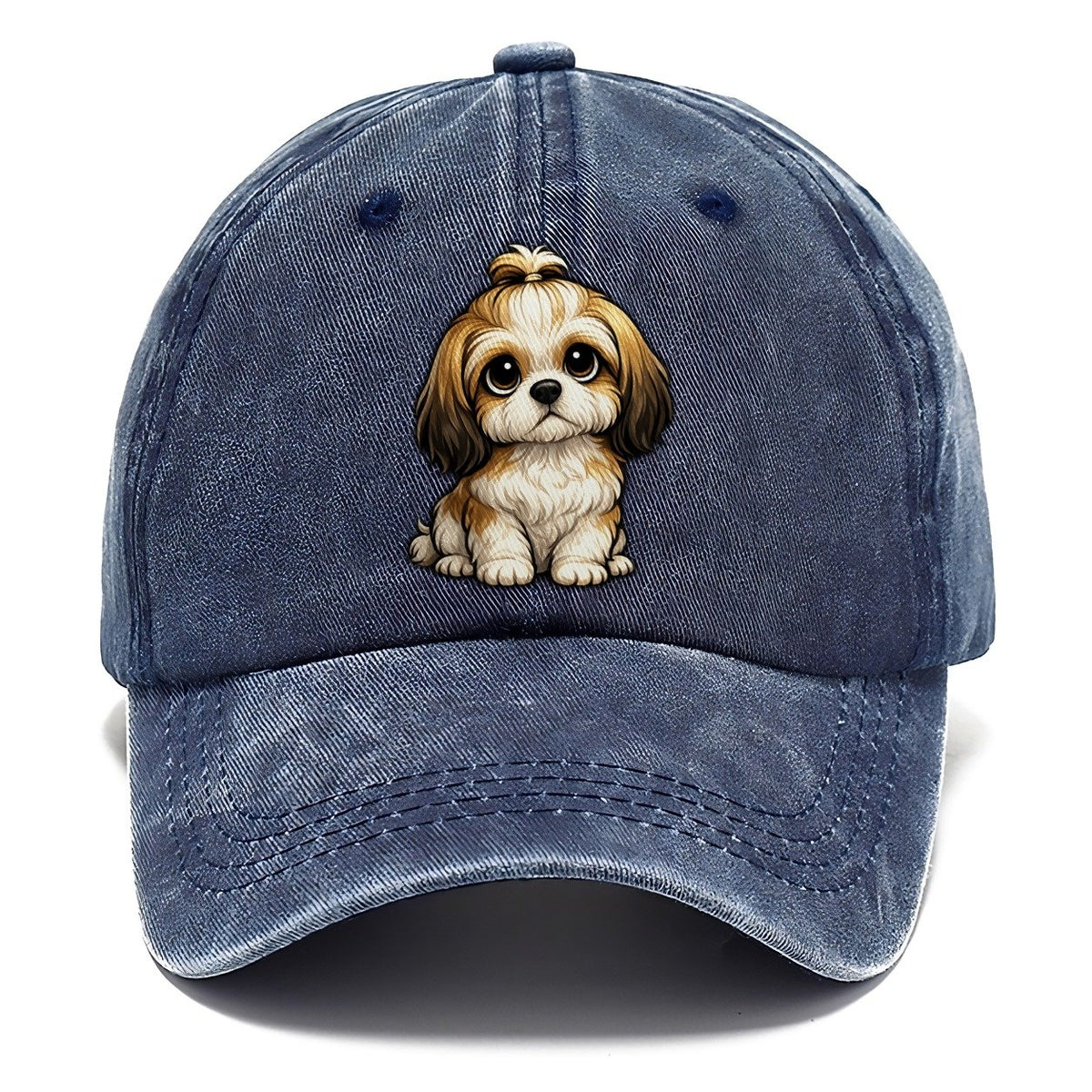 Shih Tzu Sitting Sweetheart Classic Cap – Twilight Navy