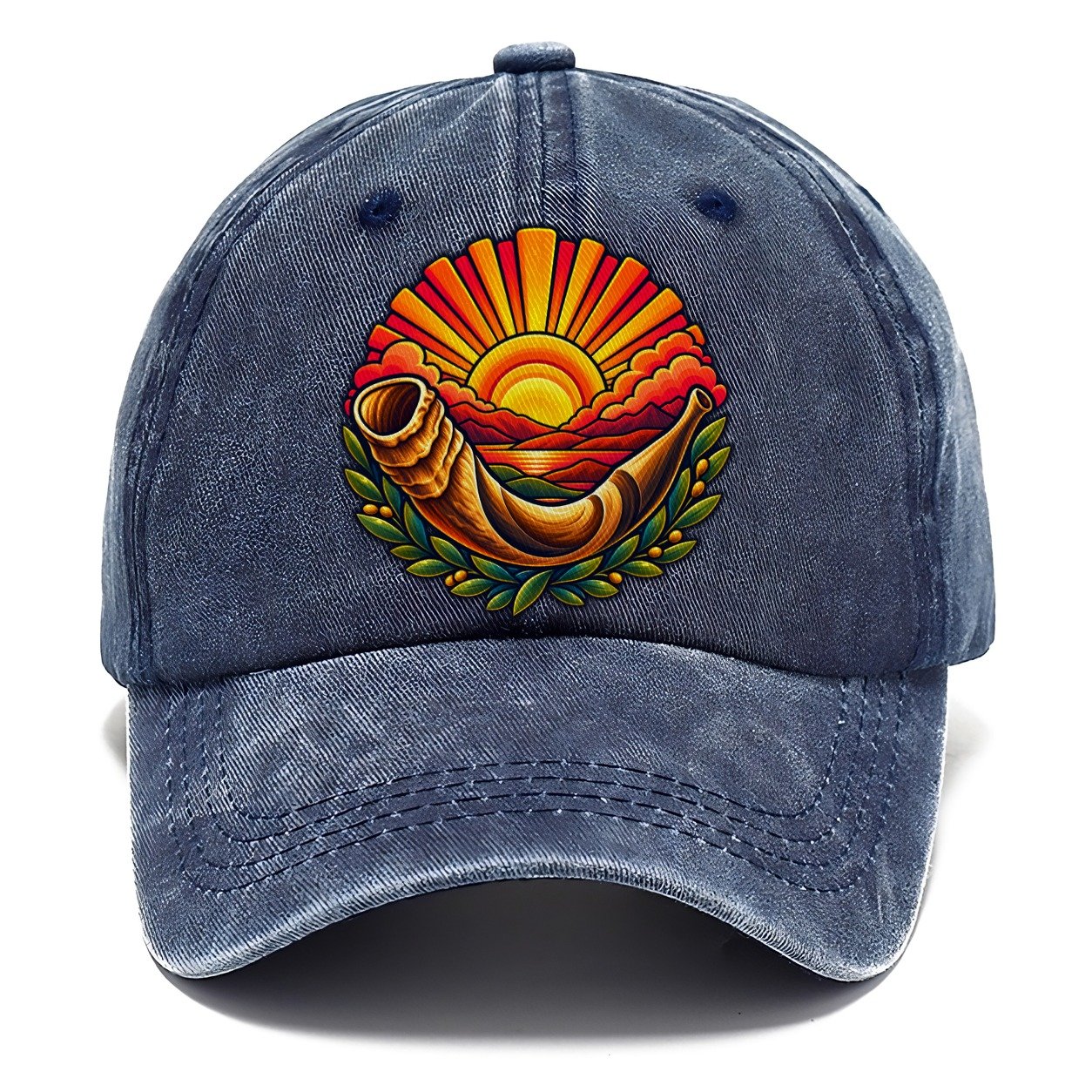 Shofar Sunrise Judaism Heritage Classic Cap – Twilight Navy