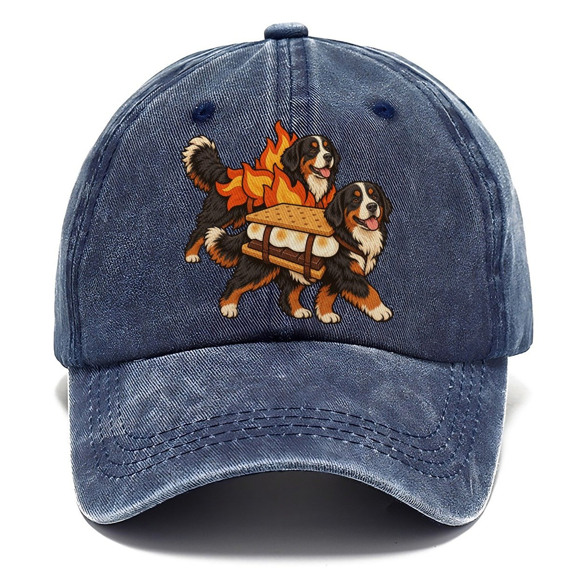 2 Bernese Mountain Dogs In Halloween Costumes Hdp 50 Parade Lineup Halloween Dog Parade Classic Cap – Twilight Navy