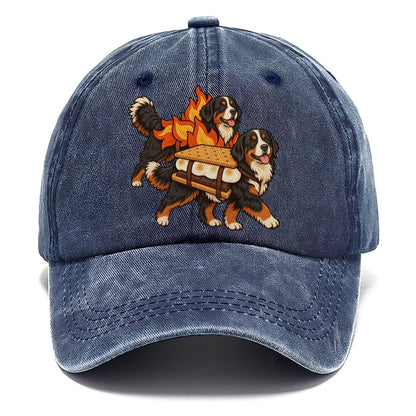 2 Bernese Mountain Dogs In Halloween Costumes Hdp 50 Parade Lineup Halloween Dog Parade Classic Cap – Twilight Navy