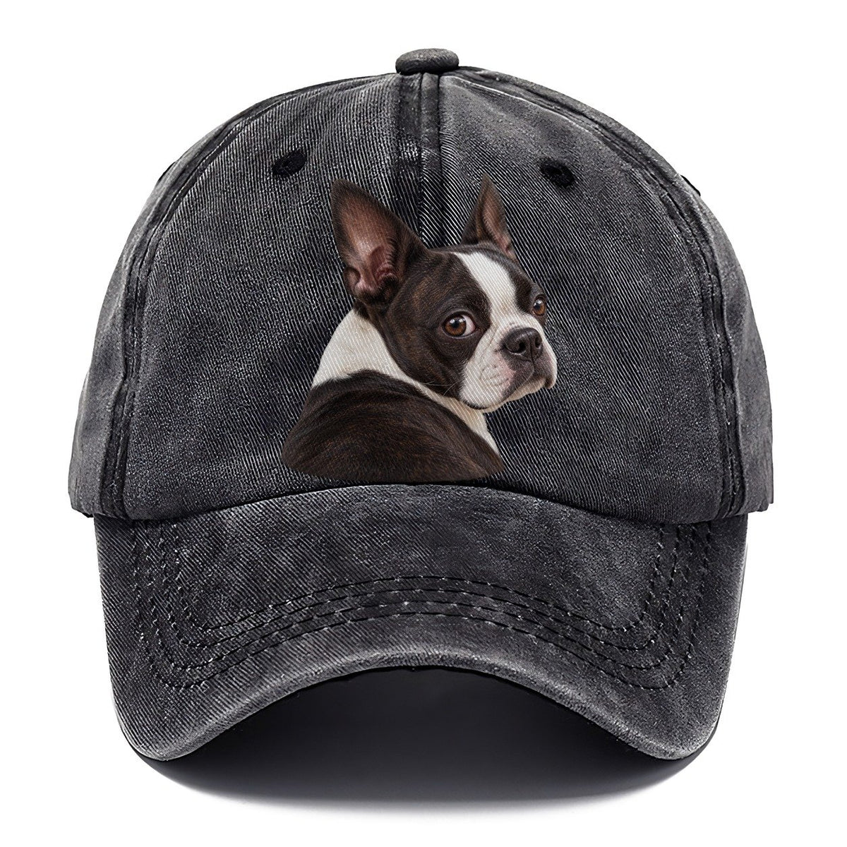 Boston Terrier Over The Shoulder Character Club Classic Cap – Graphite