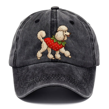 One Standard Poodle In Halloween Costume Strawberry Costume With A Green Leafy Collar Halloween Dog Parade Classic Cap – Graphite
