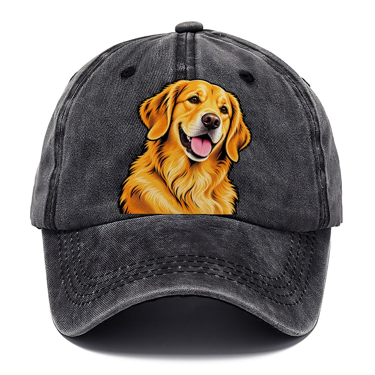 Happy Golden Retriever Portrait Classic Cap – Graphite