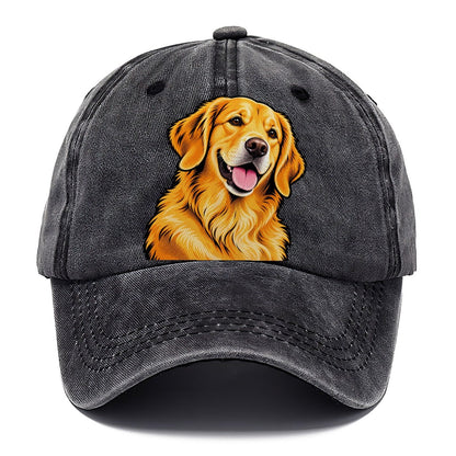 Happy Golden Retriever Portrait Classic Cap – Graphite